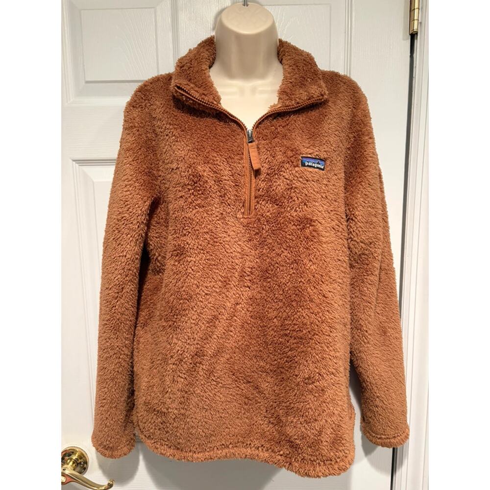 Patagonia Los Gatos Sherpa Fleece Pullover Womens L High Pile Brown Jacket 25235